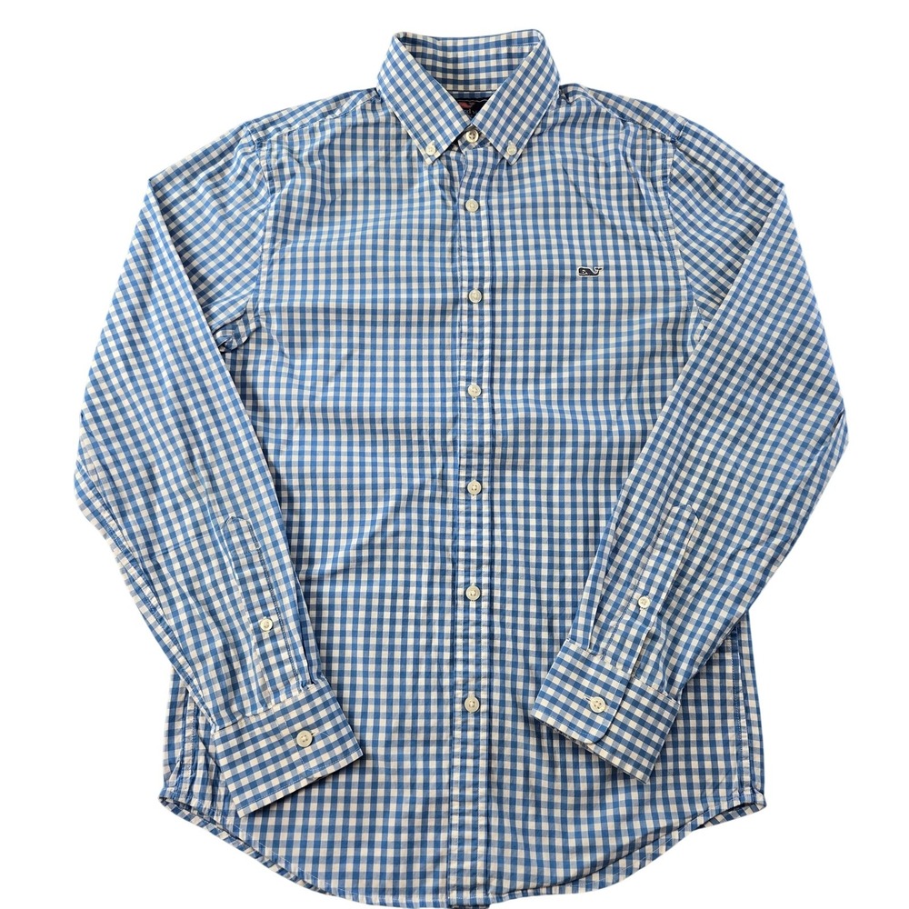 Vineyard Vines Shirt Mens XS Blue Check Long Sleeve Button Up Slim Fit
